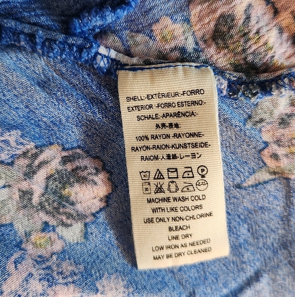 Free People Snap Out of It Blue Floral Medium Boho Tunic Dress - Picture 8 of 12